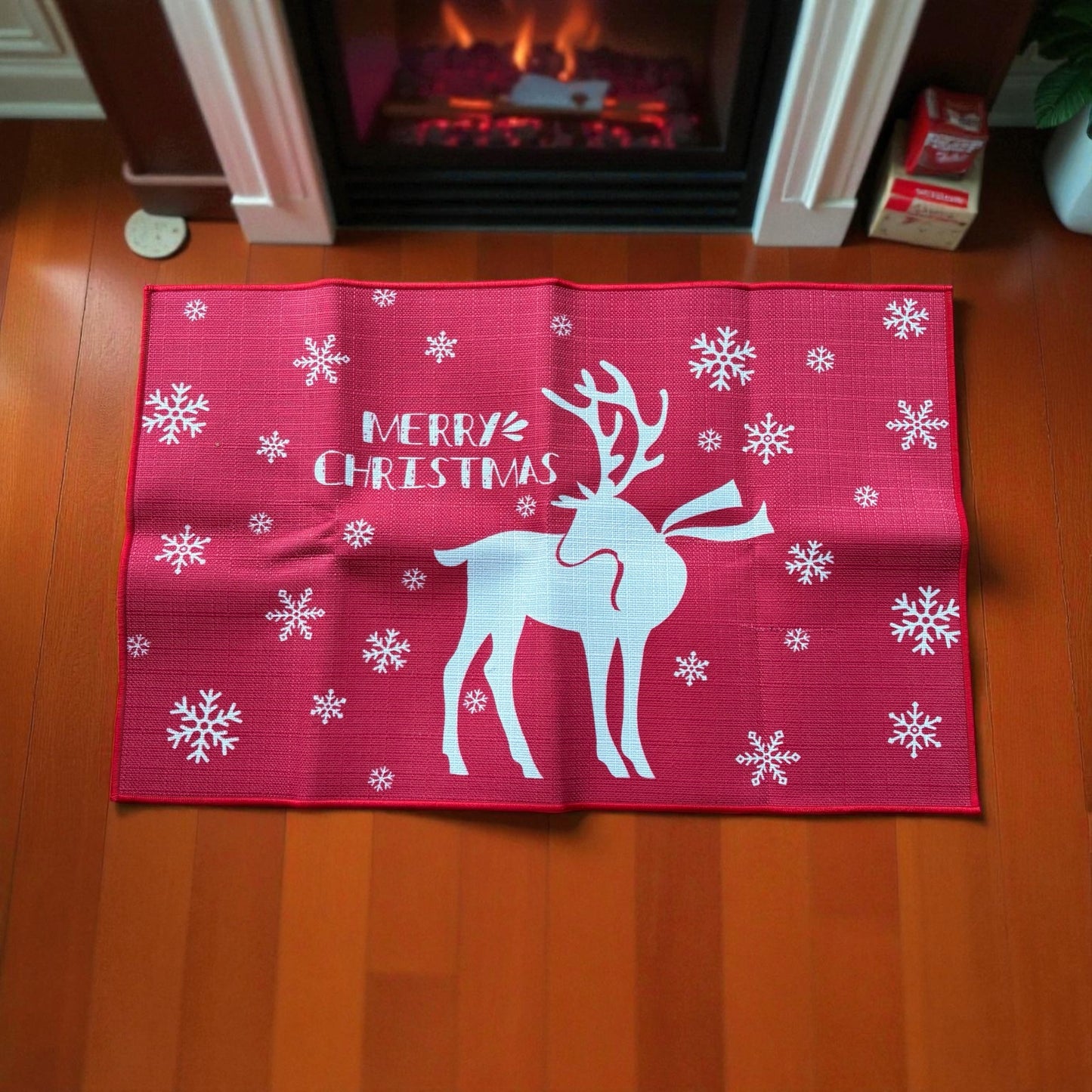 Red Christmas Door Mat