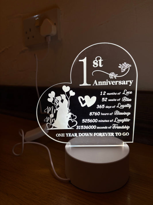 White LED 1st Anniversary Light