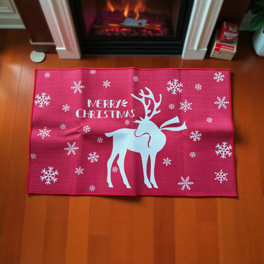 Red Christmas Door Mat
