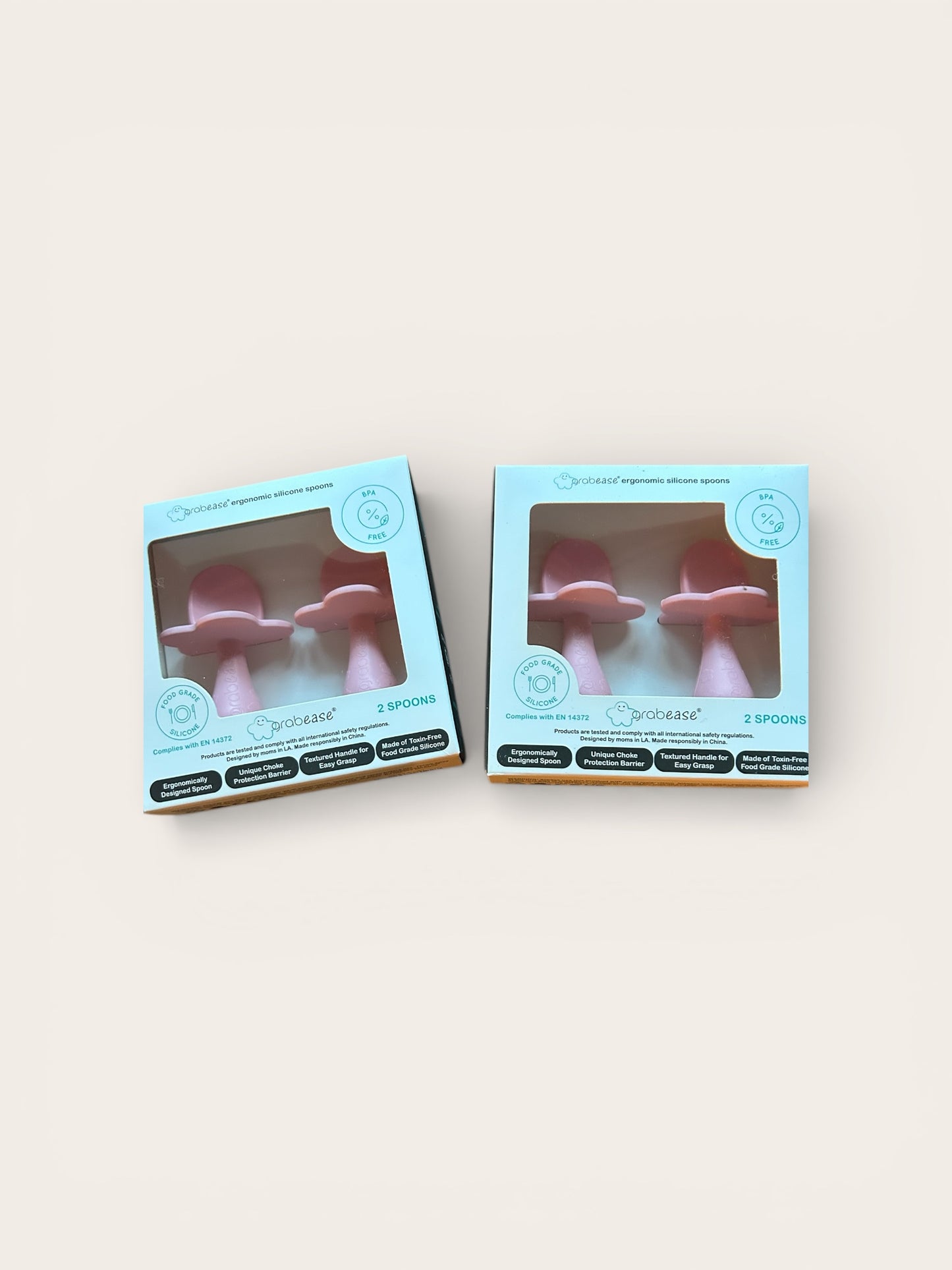 Silicone Baby Spoons Pack Of 2 (Pink)