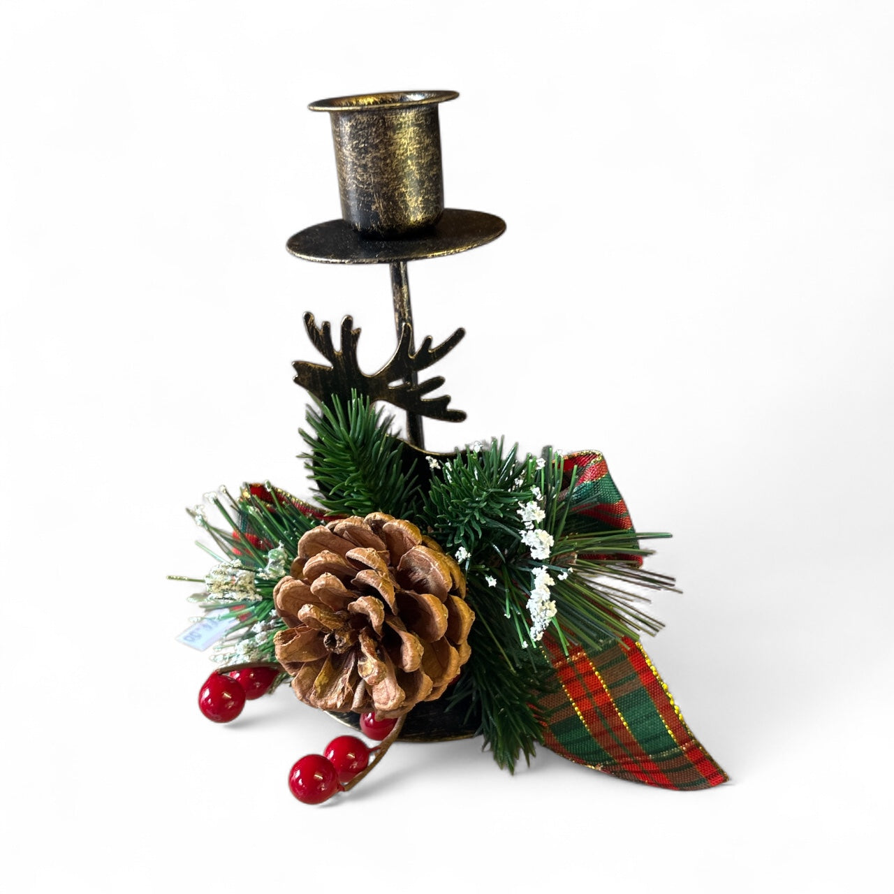Set of Two Stag Candle Holders