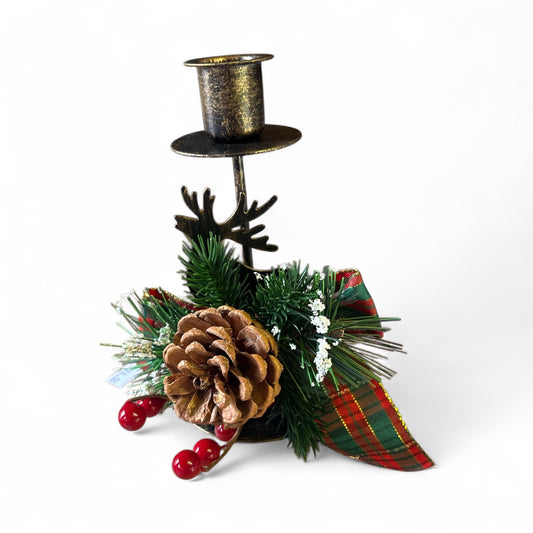 Set of Two Stag Candle Holders