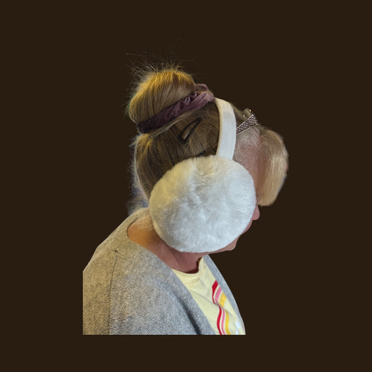 Large White Fluffy Ear Muffs